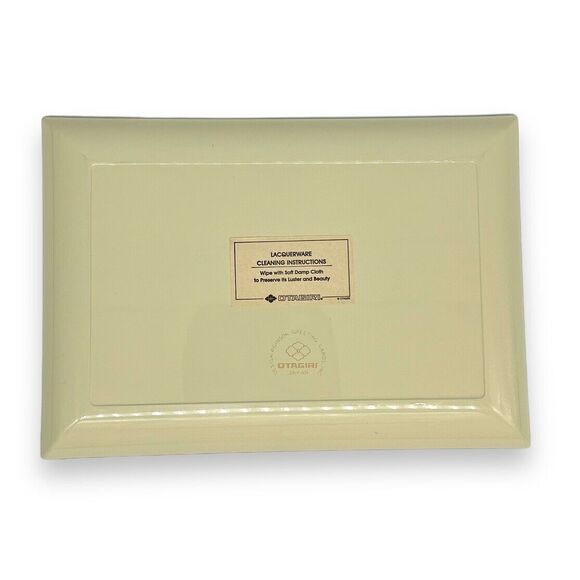 Vintage Otagiri Japan Lacquerware Tray Chickadees on Holly Christmas Bird 8.5x6” - Picture 3 of 12